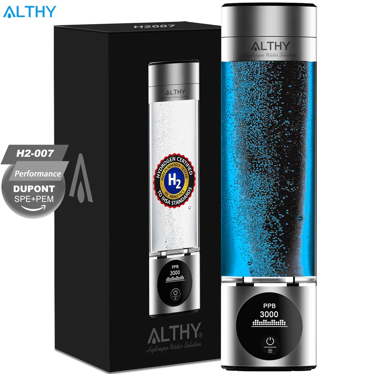 ALTHY Water Bottle, Performance Hydrogen